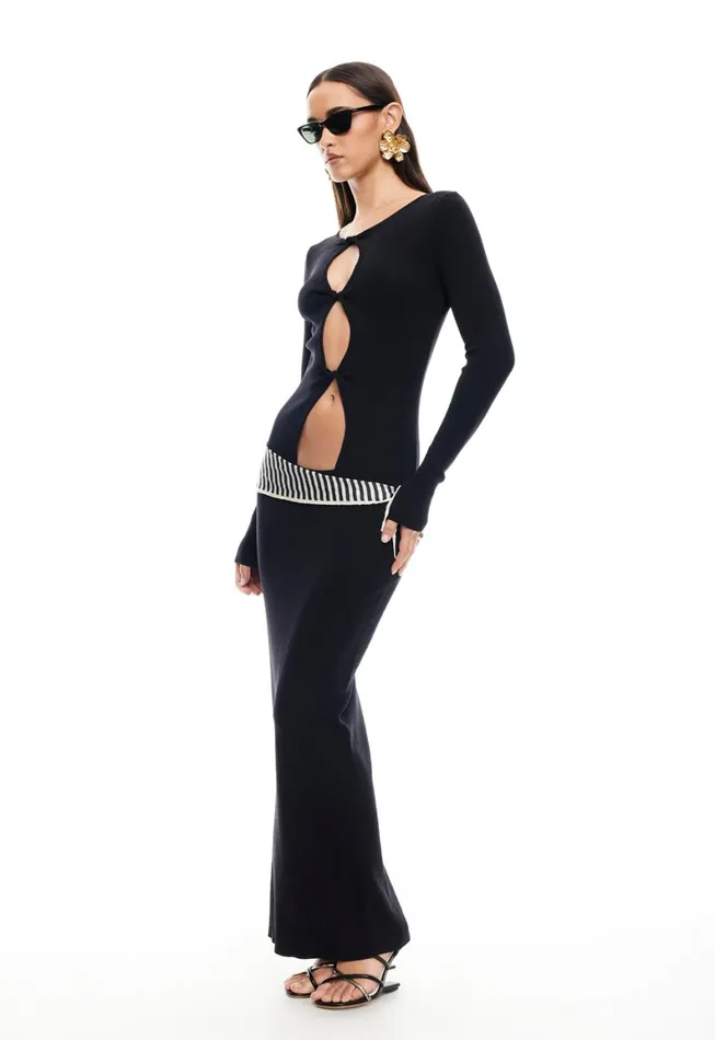Lioness Fashion HOMECOMING LONG SLEEVE MAXI DRESS Onyx Women Dresses