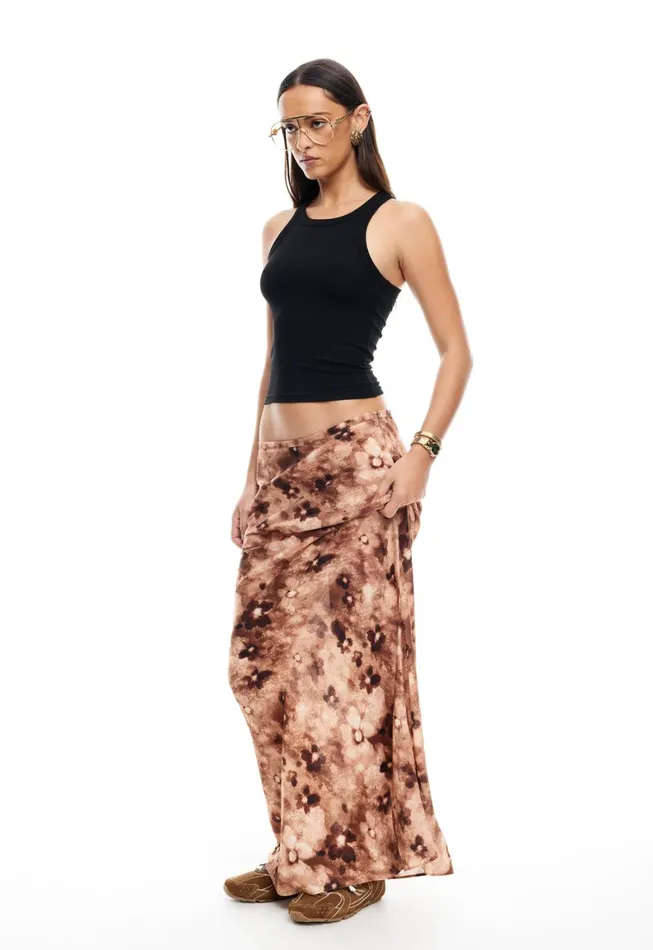 Lioness Fashion HUDSON MAXI SKIRT Chocolate Floral Women Skirts Lioness Fashion HUDSON MAXI SKIRT Chocolate Floral Women Skirts