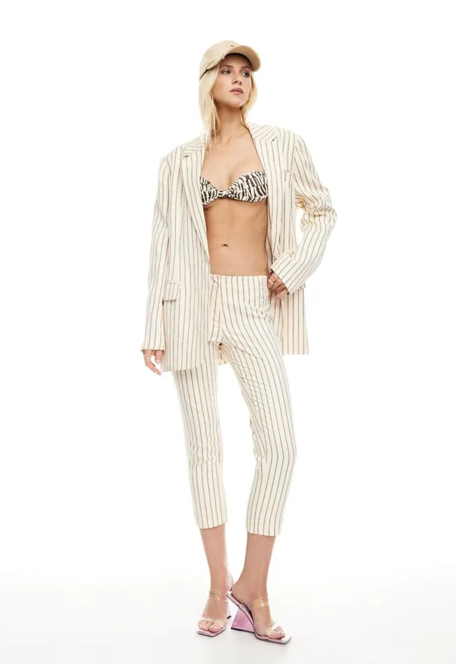 Lioness Fashion LES DEUX BLAZER Cream Stripe Women Sets and Coords Lioness Fashion LES DEUX BLAZER Cream Stripe Women Sets and Coords