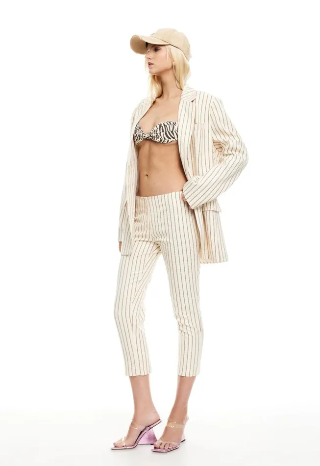 Lioness Fashion LES DEUX BLAZER Cream Stripe Women Sets and Coords Lioness Fashion LES DEUX BLAZER Cream Stripe Women Sets and Coords