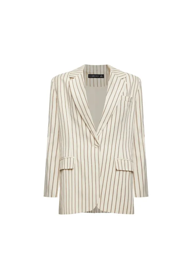 Lioness Fashion LES DEUX BLAZER Cream Stripe Women Sets and Coords Lioness Fashion LES DEUX BLAZER Cream Stripe Women Sets and Coords