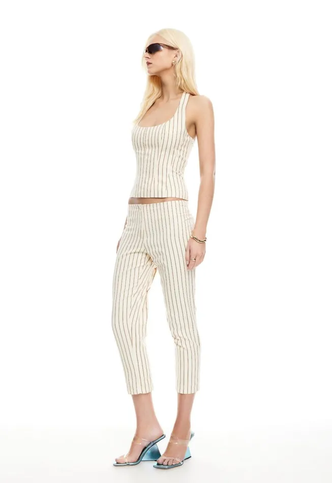 Lioness Fashion LES DEUX CAPRI Cream Stripe Women Sets and Coords Lioness Fashion LES DEUX CAPRI Cream Stripe Women Sets and Coords