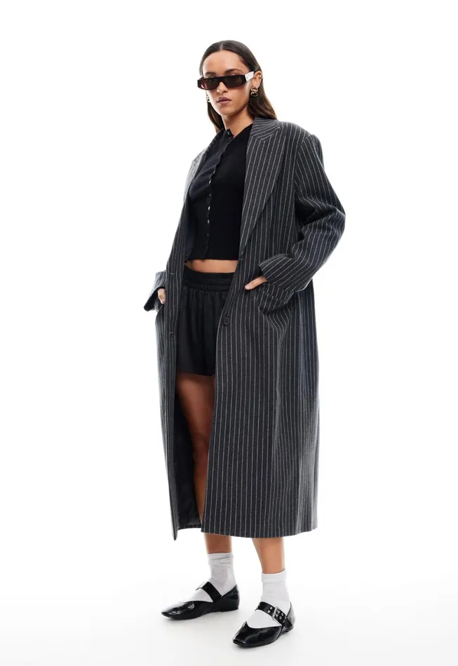 Lioness Fashion OLSEN COAT Onyx Pinstripe Women Outerwear