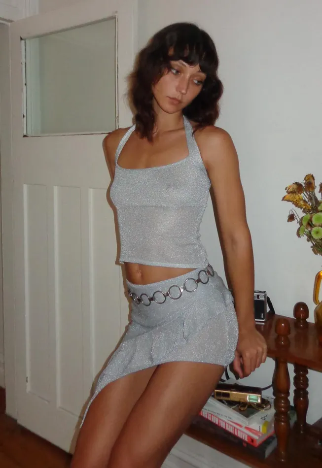 Lioness Fashion PALISADES HALTER TOP Silver Women Tops