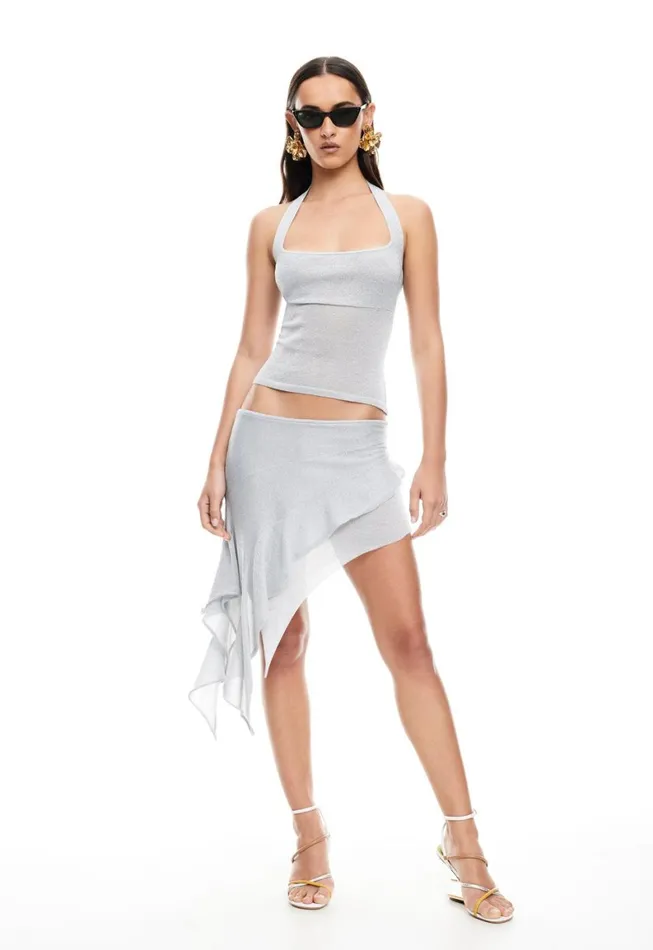 Lioness Fashion PALISADES HALTER TOP Silver Women Tops Lioness Fashion PALISADES HALTER TOP Silver Women Tops