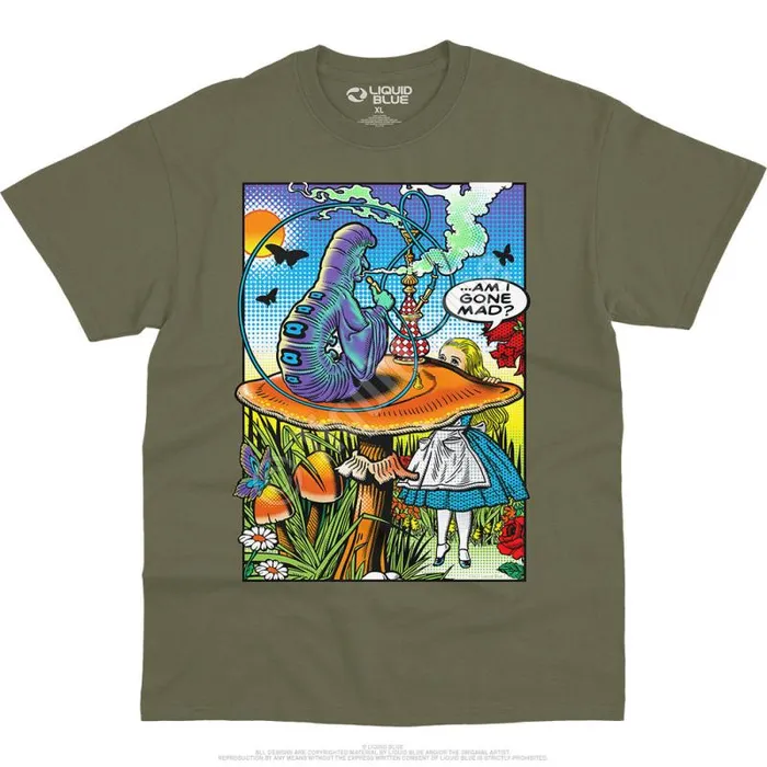 Liquid Blue TShirt Men Alice Pop Art TShirt