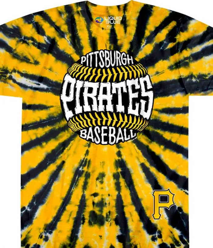 Liquid Blue TShirt Men Pittsburgh Pirates Burst TieDye TShirt