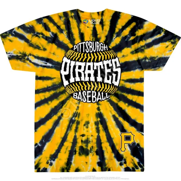 Liquid Blue TShirt Men Pittsburgh Pirates Burst TieDye TShirt