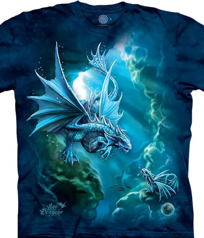 Liquid Blue TShirt Men Sea Dragon Classic Cotton TShirt