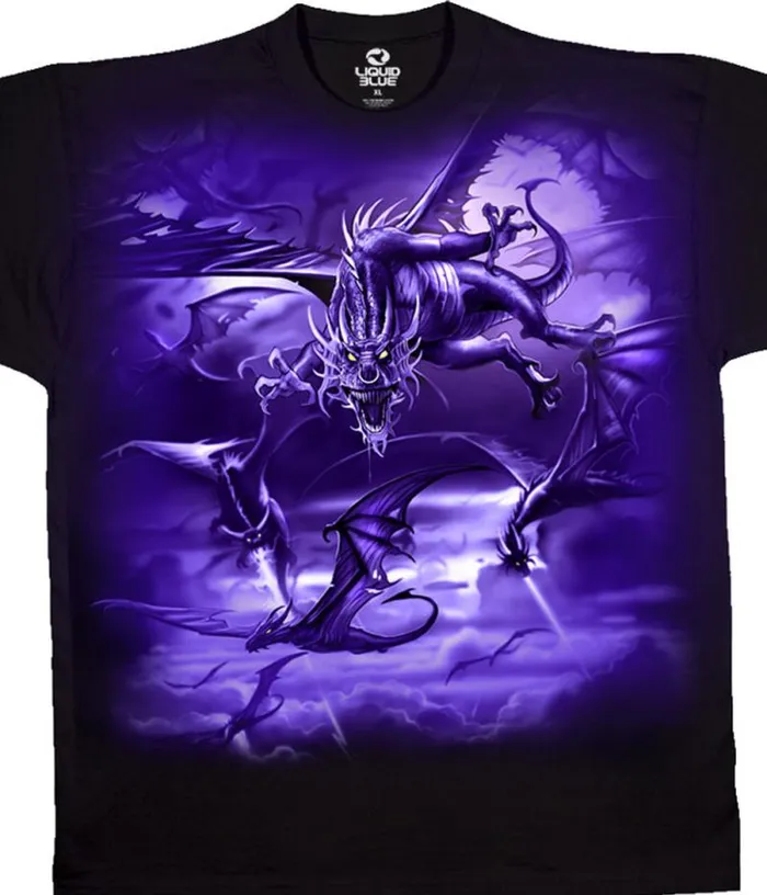Liquid Blue TShirt Men The Swarm Black TShirt
