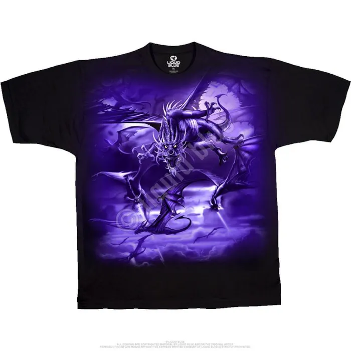 Liquid Blue TShirt Men The Swarm Black TShirt