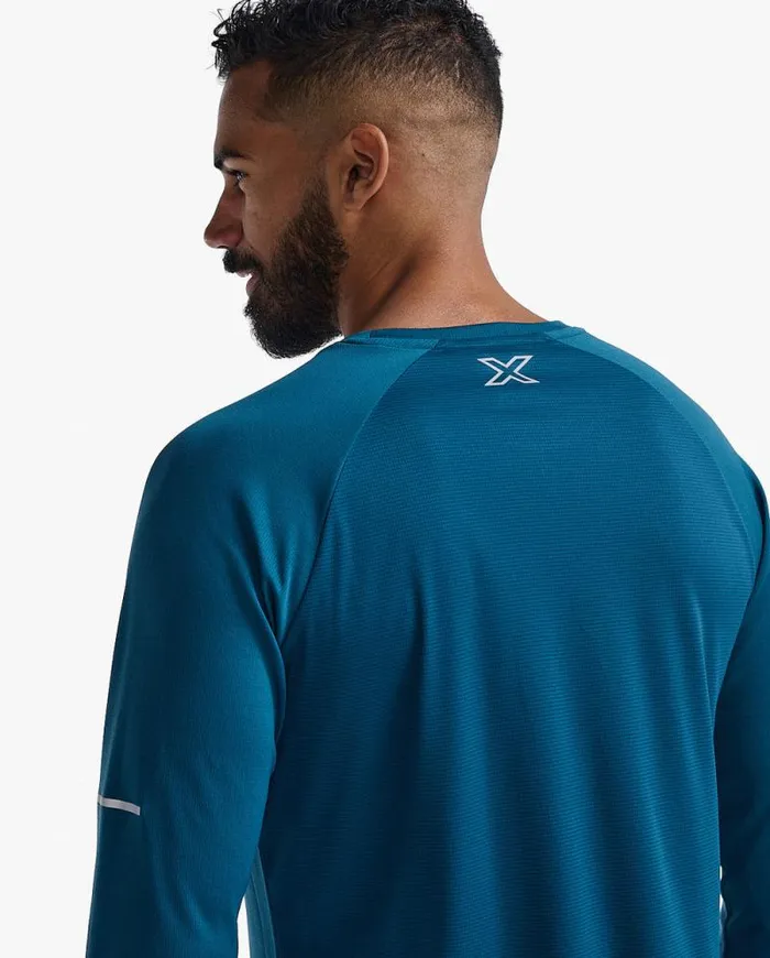 Long Sleeve and Jumpers Mens 2XU Aero Long Sleeve Majolsilver Reflective