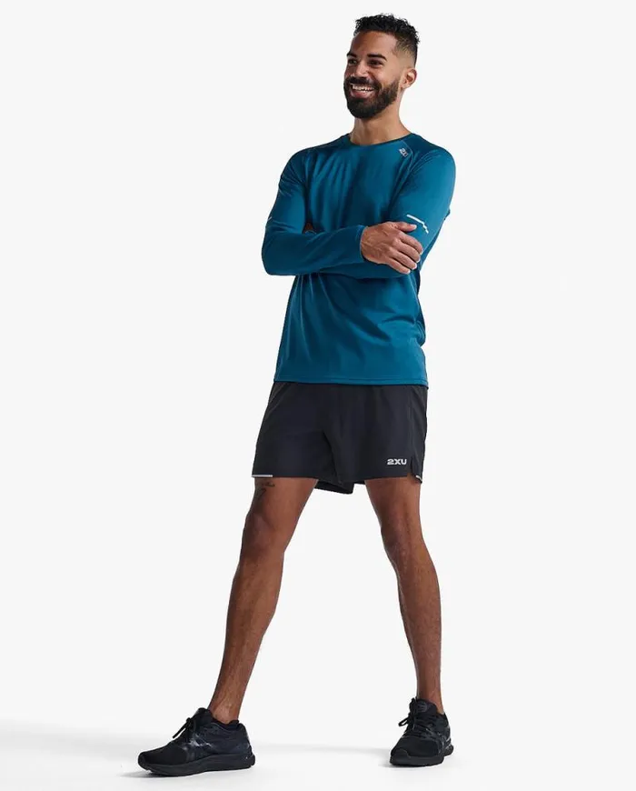 Long Sleeve and Jumpers Mens 2XU Aero Long Sleeve Majolsilver Reflective