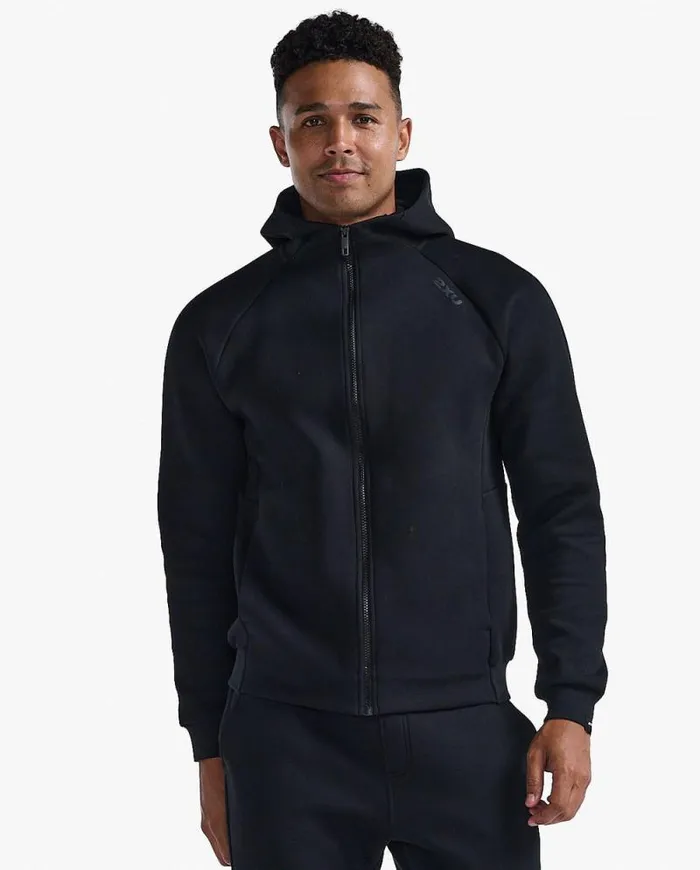 Long Sleeve and Jumpers Mens 2XU Commute Full Zip Hoodie Black