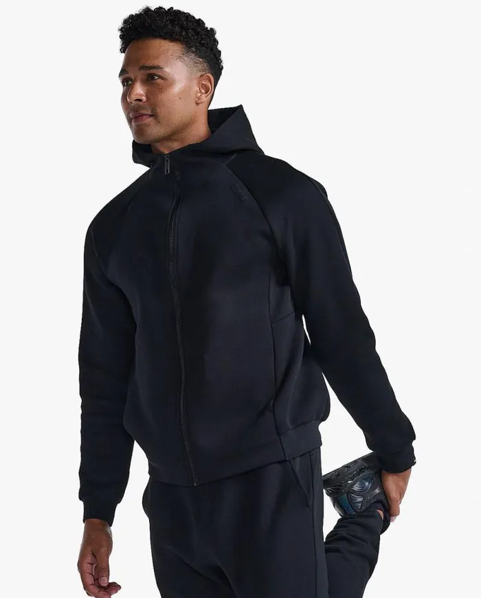 Long Sleeve and Jumpers Mens 2XU Commute Full Zip Hoodie Black