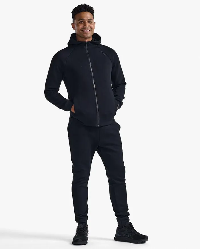 Long Sleeve and Jumpers Mens 2XU Commute Full Zip Hoodie Black