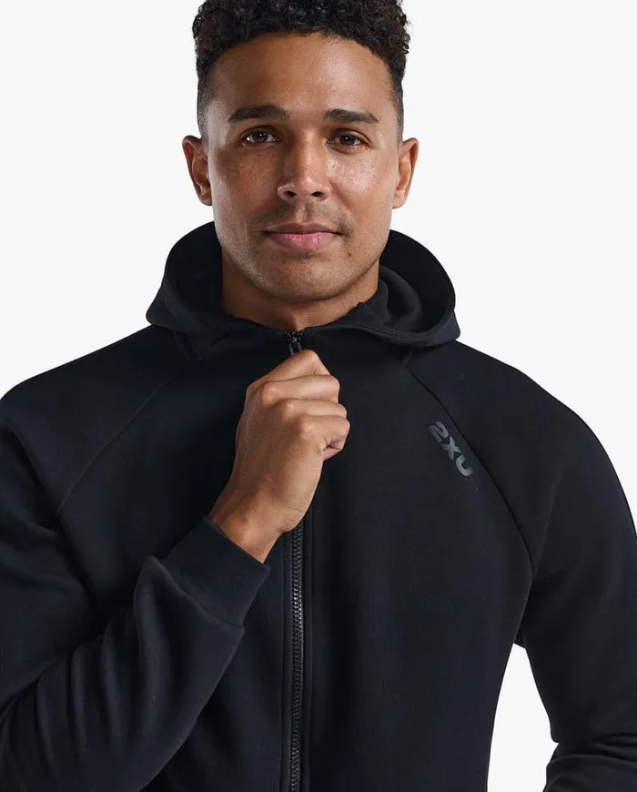 Long Sleeve and Jumpers Mens 2XU Commute Full Zip Hoodie Black