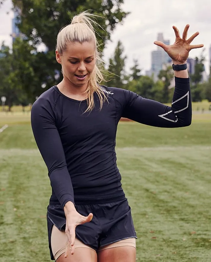 Long Sleeve and Jumpers Womens 2XU Core Compression Long Sleeve Blacksilver