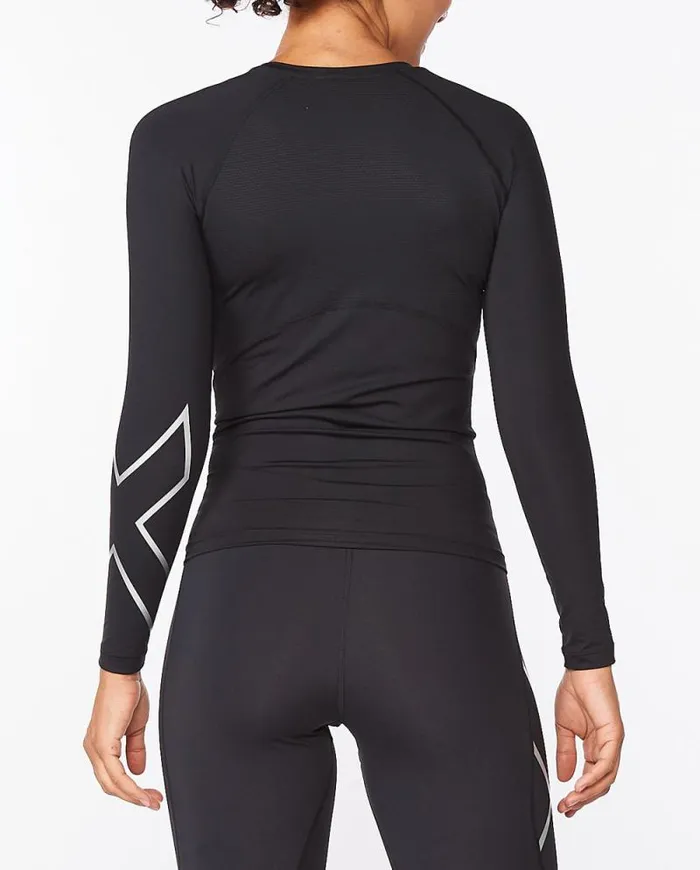 Long Sleeve and Jumpers Womens 2XU Core Compression Long Sleeve Blacksilver
