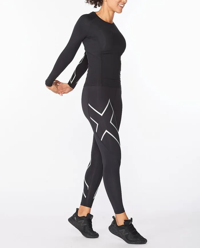 Long Sleeve and Jumpers Womens 2XU Core Compression Long Sleeve Blacksilver
