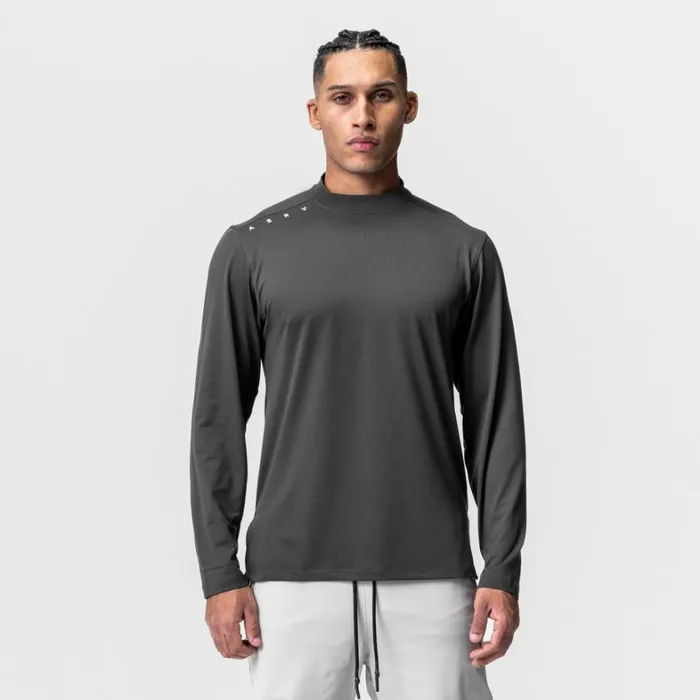 Long Sleeves Men ASRV Core Mock Neck Long Sleeve Space Grey
