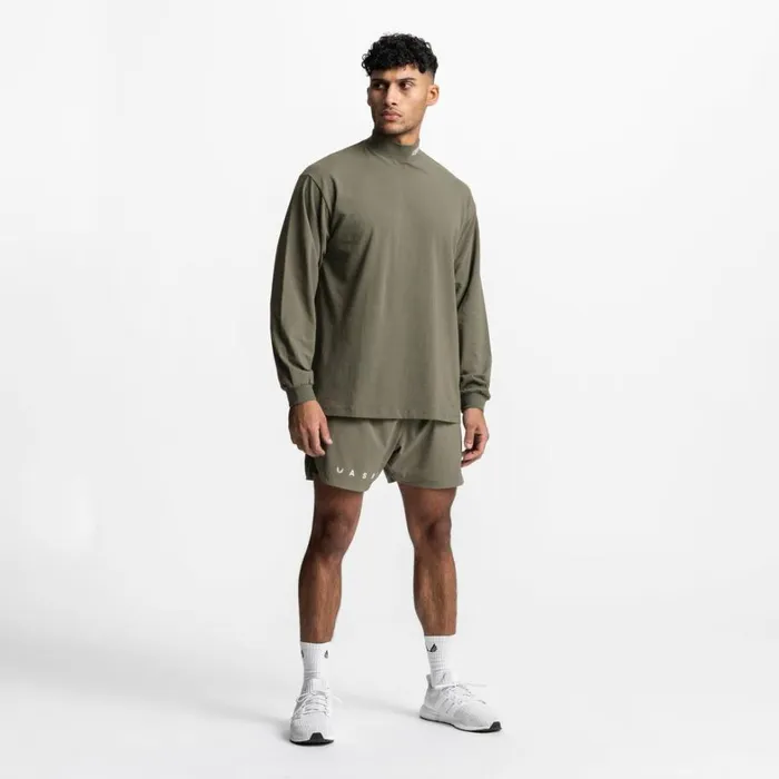 Long Sleeves Men ASRV CottonPlus Mock Neck Long Sleeve Faded Olive