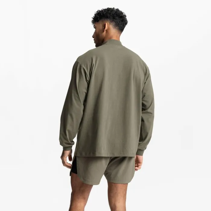 Long Sleeves Men ASRV CottonPlus Mock Neck Long Sleeve Faded Olive