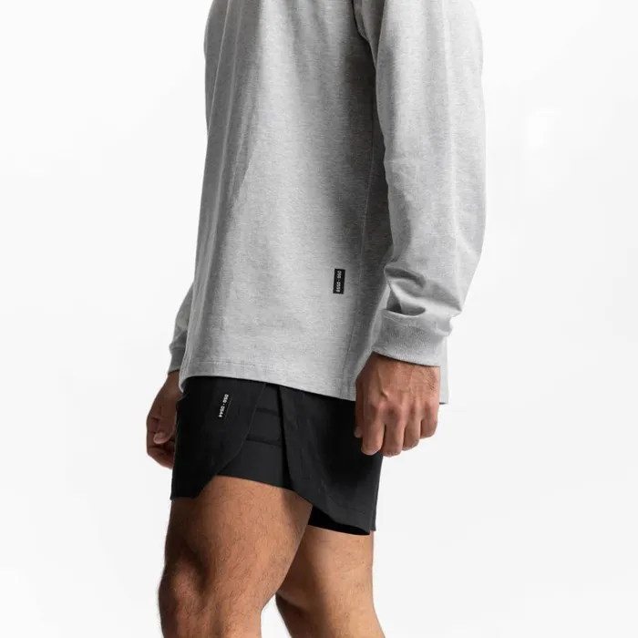 Long Sleeves Men ASRV CottonPlus Mock Neck Long Sleeve Heather Grey