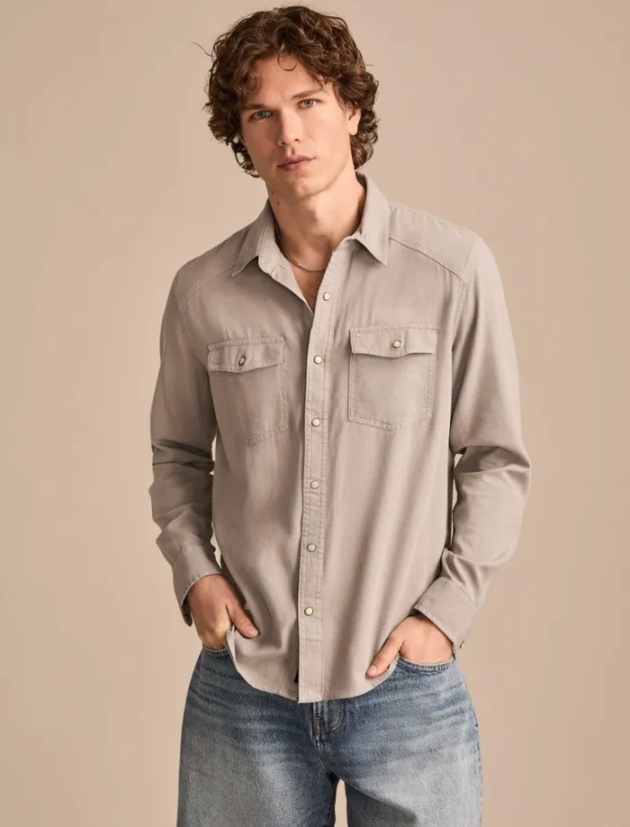Ls Washed Wkwr Western Wet Weather Men Lucky Brand Shirts and Tops
