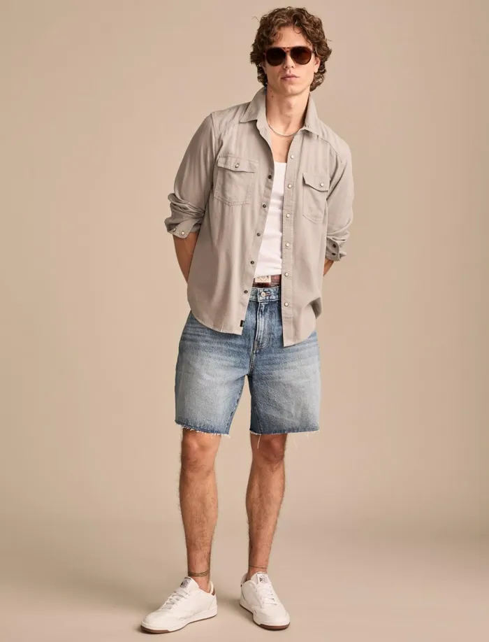 Ls Washed Wkwr Western Wet Weather Men Lucky Brand Shirts and Tops