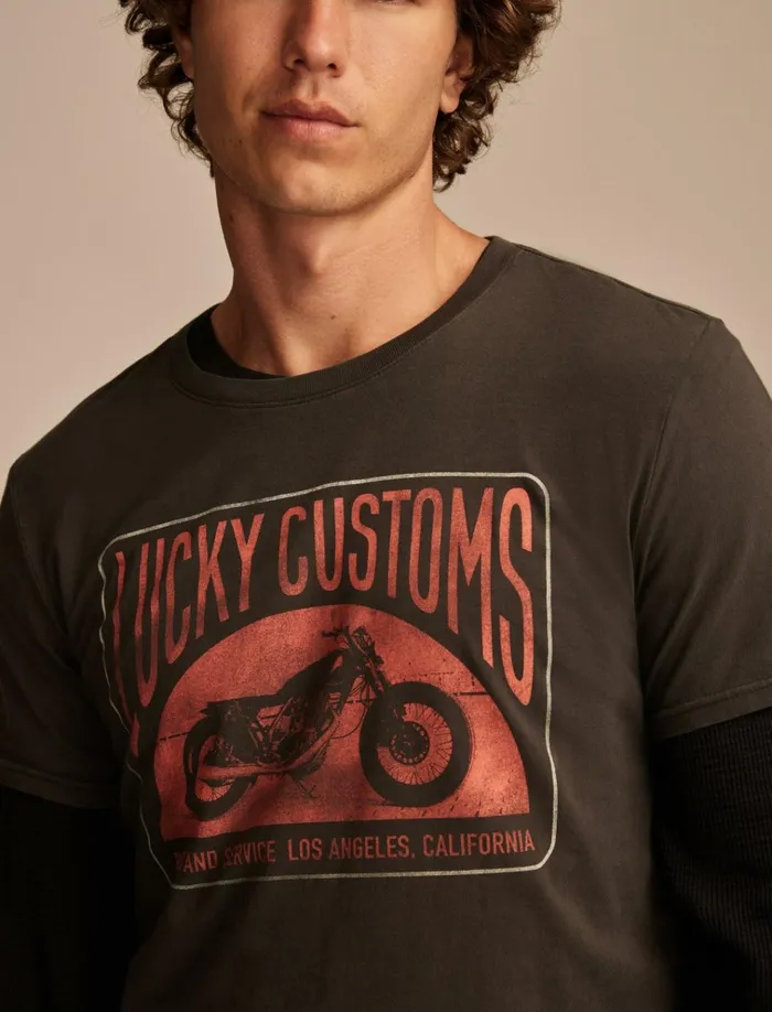 Lucky Customs Raven Men Lucky Brand Graphic Tees