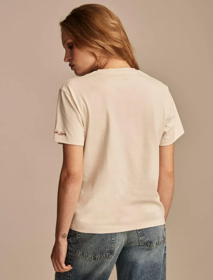 Lucky In Love Boyfriend Tee Soft Pink Women Lucky Brand Graphic Tees