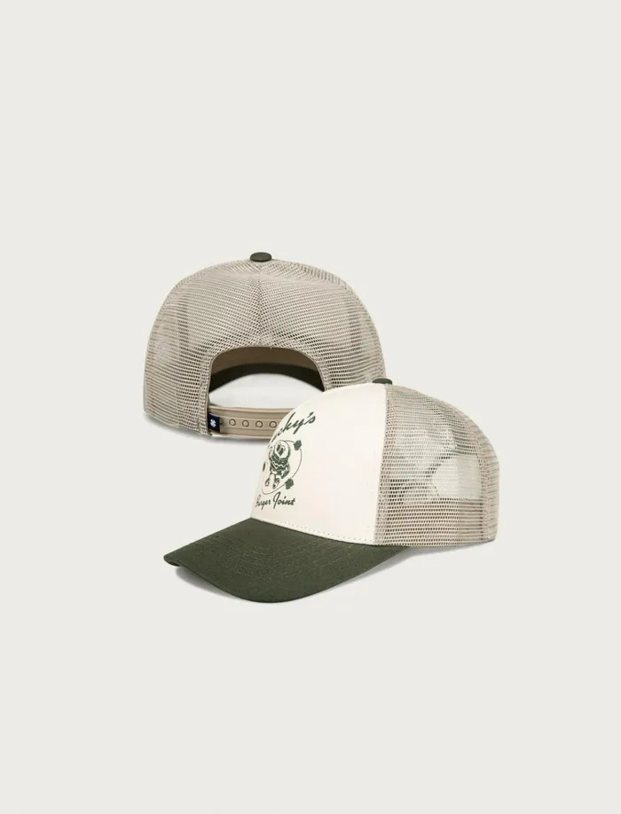Luckys Burger Joint Trucker Light Green Women Lucky Brand Hats