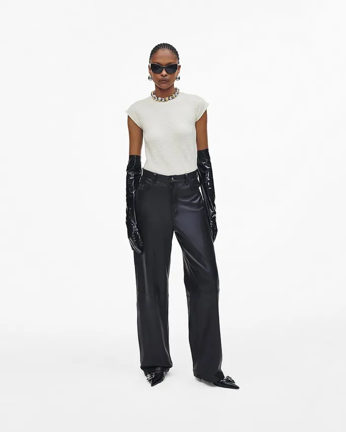 Marc Jacobs Bottoms Women Oversized Leather Pant Black
