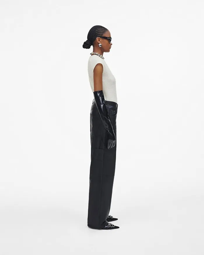 Marc Jacobs Bottoms Women Oversized Leather Pant Black