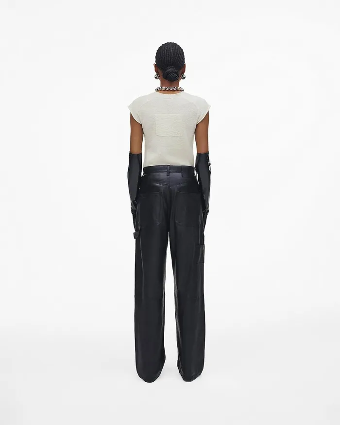 Marc Jacobs Bottoms Women Oversized Leather Pant Black