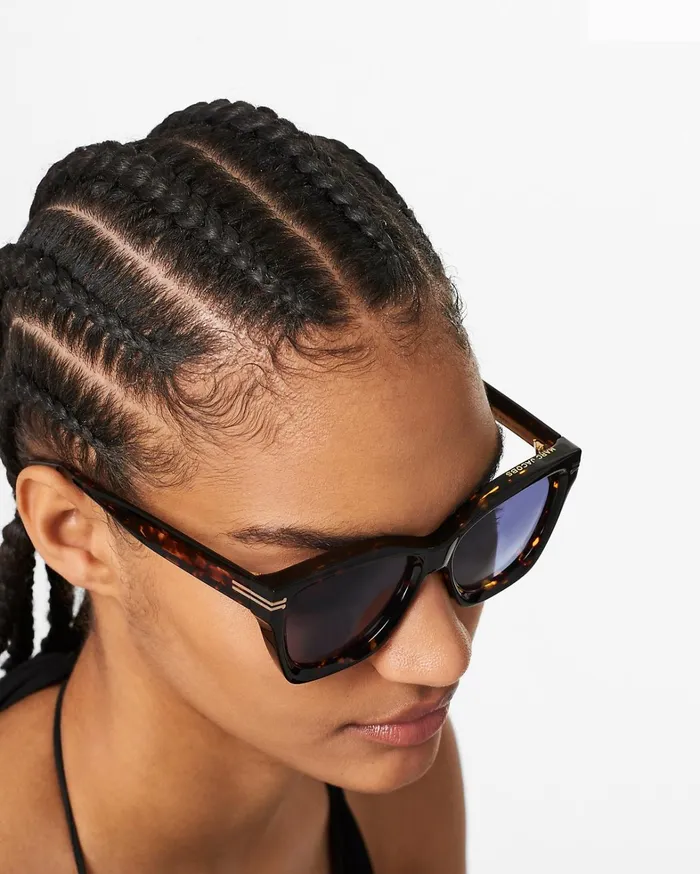 Marc Jacobs Sunglasses Women Icon Edge Oversized Square Sunglasses Havana