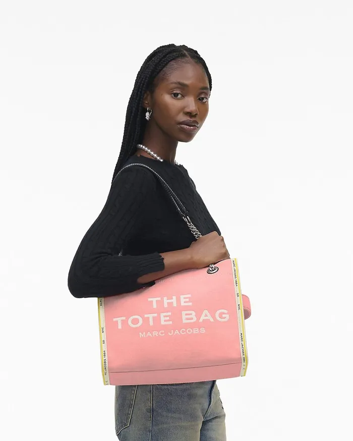 Marc Jacobs The Tote Bag Women The Denim Chain Medium Tote Bag Ribbon Pink