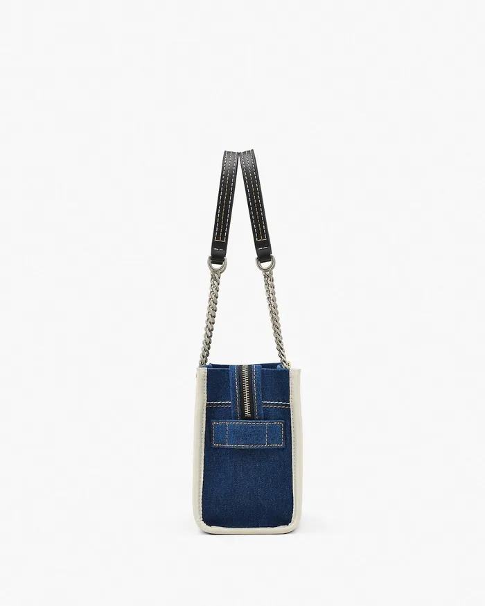 Marc Jacobs The Tote Bag Women The Denim Chain Small Tote Bag Dark Wash