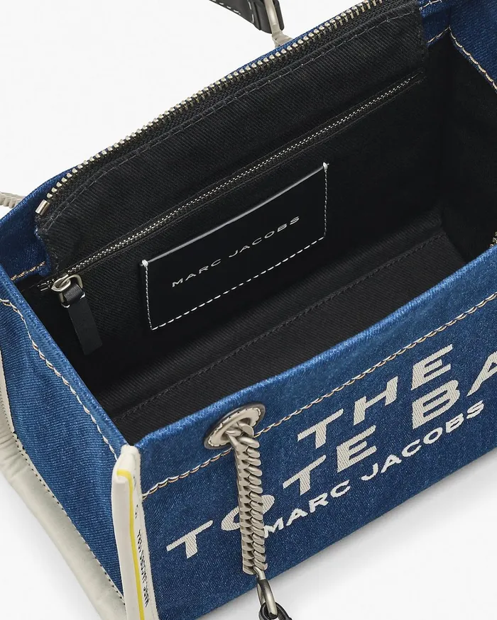 Marc Jacobs The Tote Bag Women The Denim Chain Small Tote Bag Dark Wash