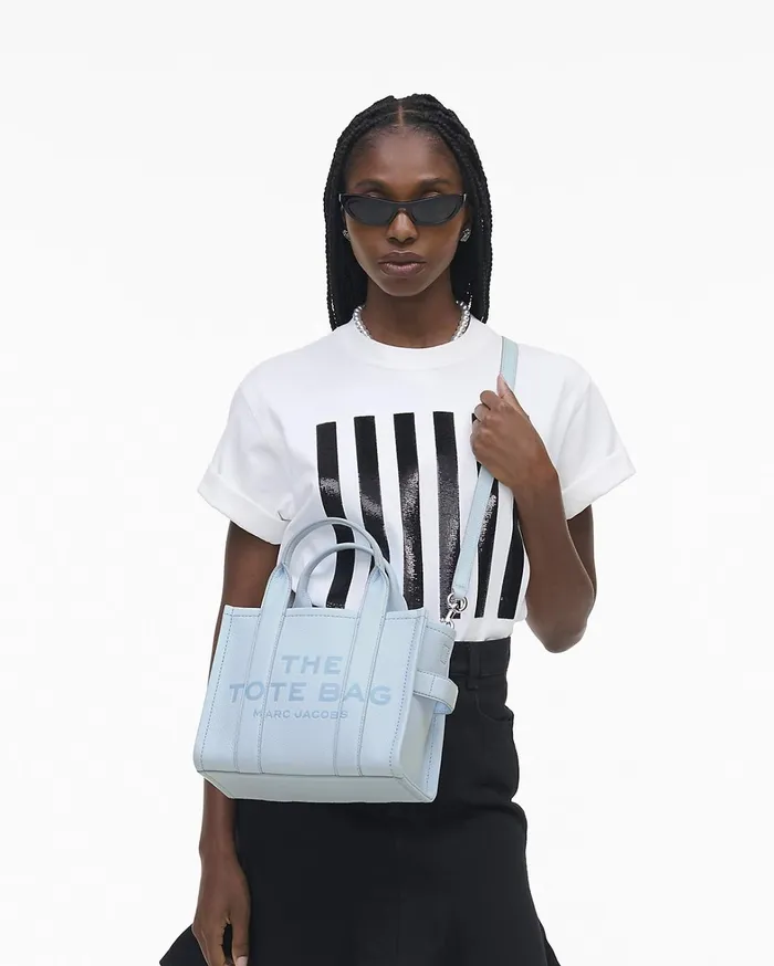 Marc Jacobs The Tote Bag Women The Leather Small Tote Bag Cloud Blue