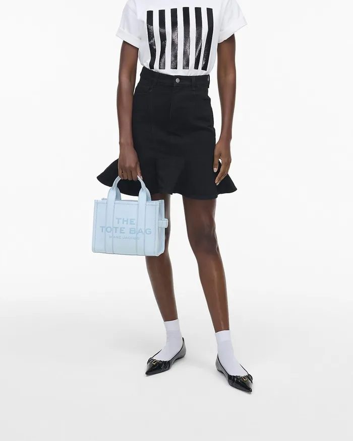 Marc Jacobs The Tote Bag Women The Leather Small Tote Bag Cloud Blue