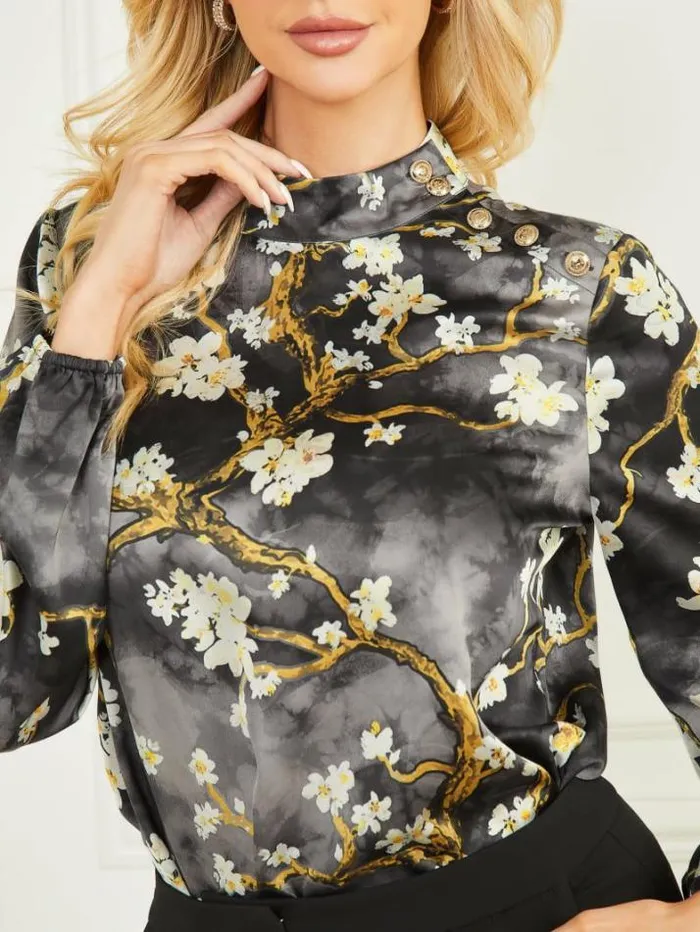 Marciano Blossom Blouse Blossom Black Cave Print Women Tops And Sweaters Marciano Blossom Blouse Blossom Black Cave Print Women Tops And Sweaters
