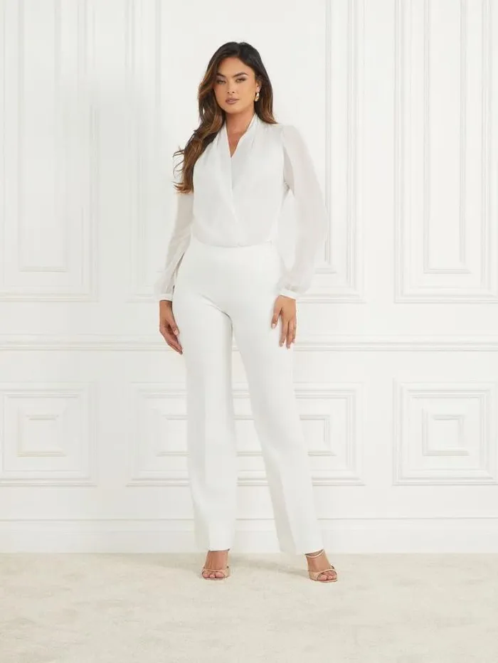 Marciano Daria Bodysuit Frosted White Women Tops And Sweaters