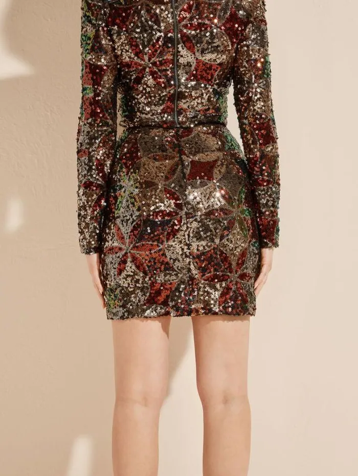 Marciano Ezra Sequin Skirt Harlequin Sequin Women Bottoms Marciano Ezra Sequin Skirt Harlequin Sequin Women Bottoms