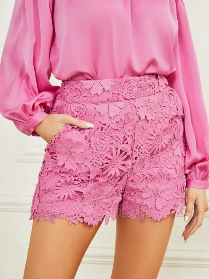Marciano Flora Lace Shorts Rocker Rouge Women Bottoms