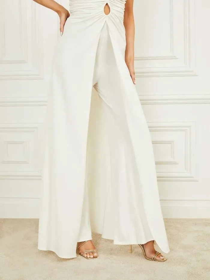 Marciano Frida Draped Jumpsuit Pale Pearl Women Dresses Marciano Frida Draped Jumpsuit Pale Pearl Women Dresses