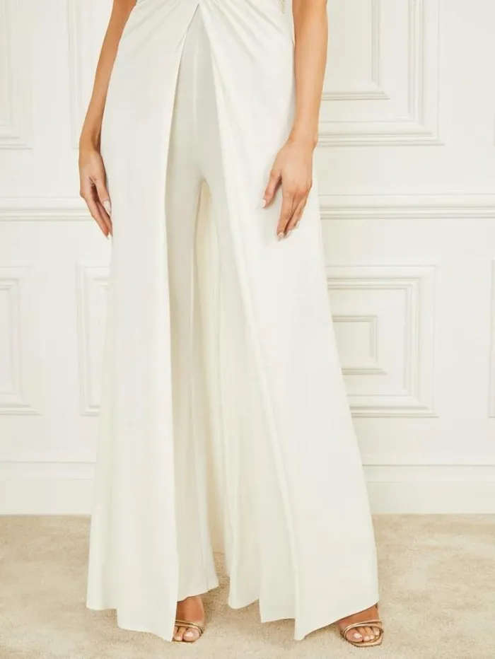 Marciano Frida Draped Jumpsuit Pale Pearl Women Dresses Marciano Frida Draped Jumpsuit Pale Pearl Women Dresses