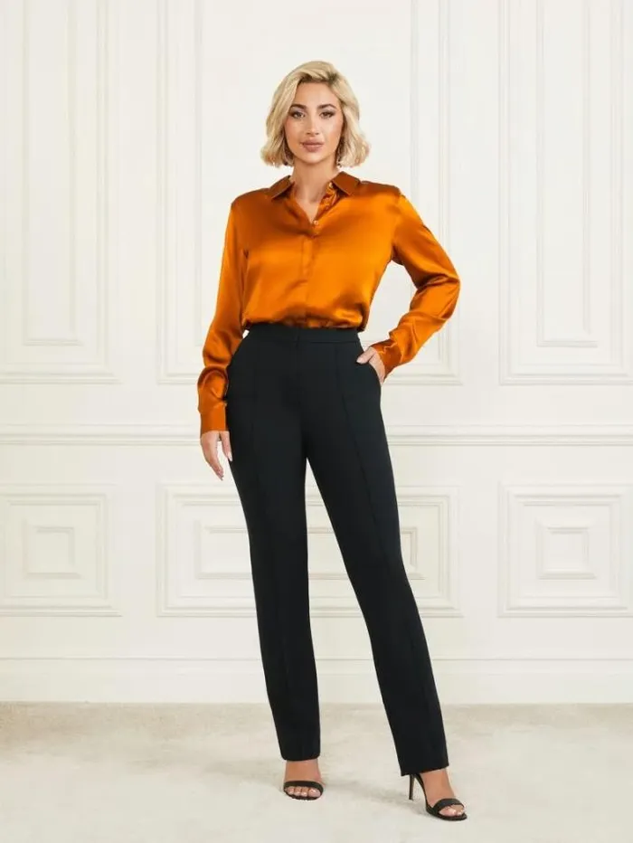 Marciano Logan Straight Leg Pant Black Women Bottoms Marciano Logan Straight Leg Pant Black Women Bottoms