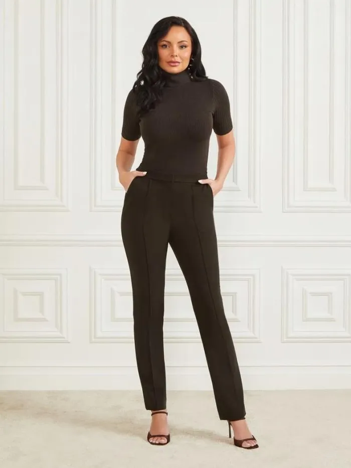 Marciano Logan Straight Leg Pant Dark Roast Women Bottoms Marciano Logan Straight Leg Pant Dark Roast Women Bottoms